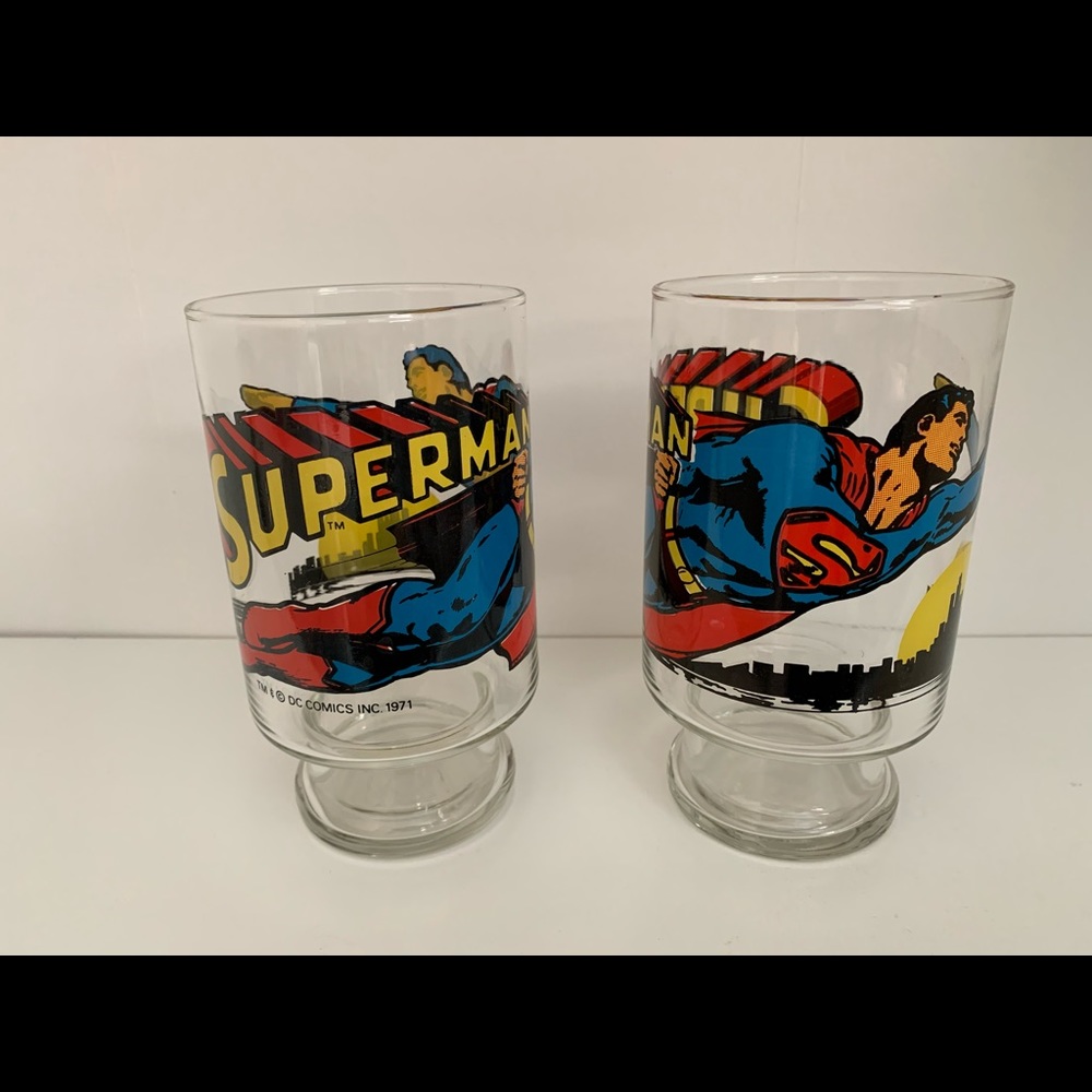 Vintage 1971 Superman DC Comics Drinking Glass